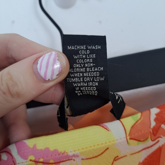 Lane Bryant Orange Yellow Floral Fairy Spring Handkerchief Hem Midi Skirt 14/16 - Picture 6 of 7